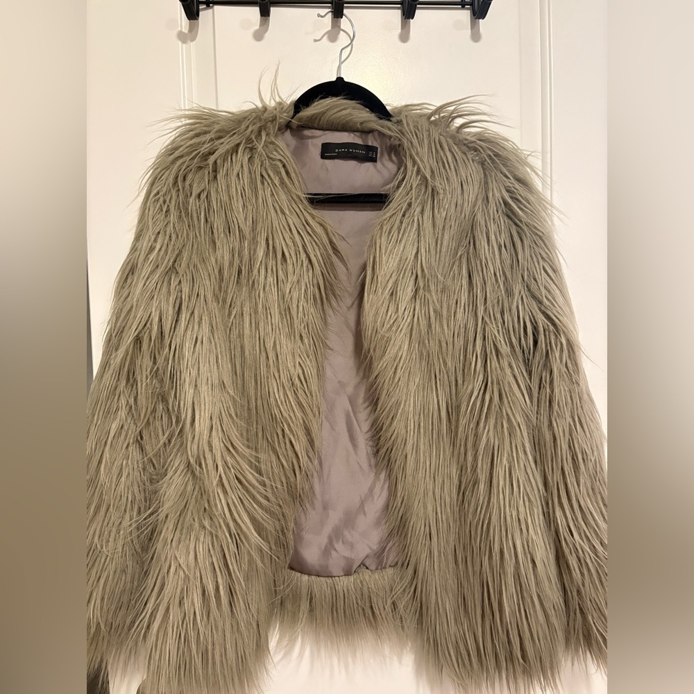 Zara Grey Teddy Jacket